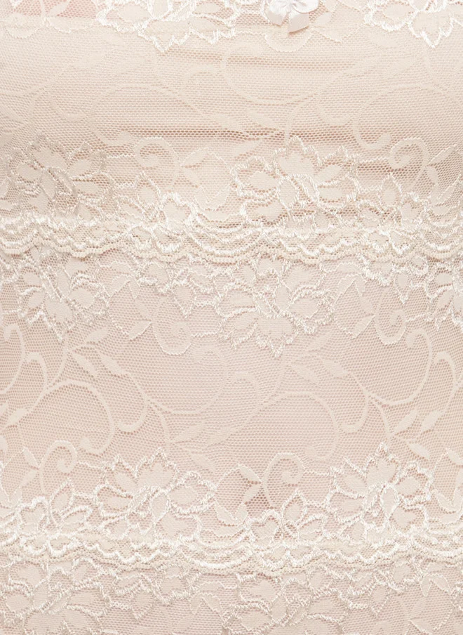 Laceandme Laceandme Women Nude-Coloured Self Design Baby Doll 40203